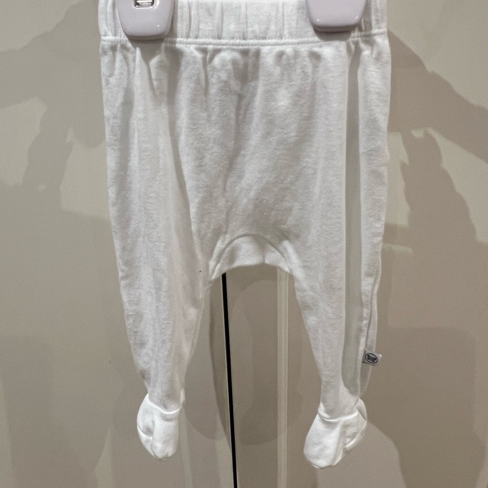 Honest Baby White Organic Cotton Newborn pants